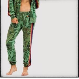 NWOT- RARE Aviator Nation Green Tiger Sweatpants with Velvet Stripe. Sold out